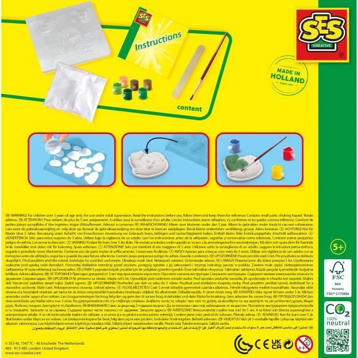 Ses Creative SES Gipso liejiniai + dažai Dino kiaušiniai 01411 14117