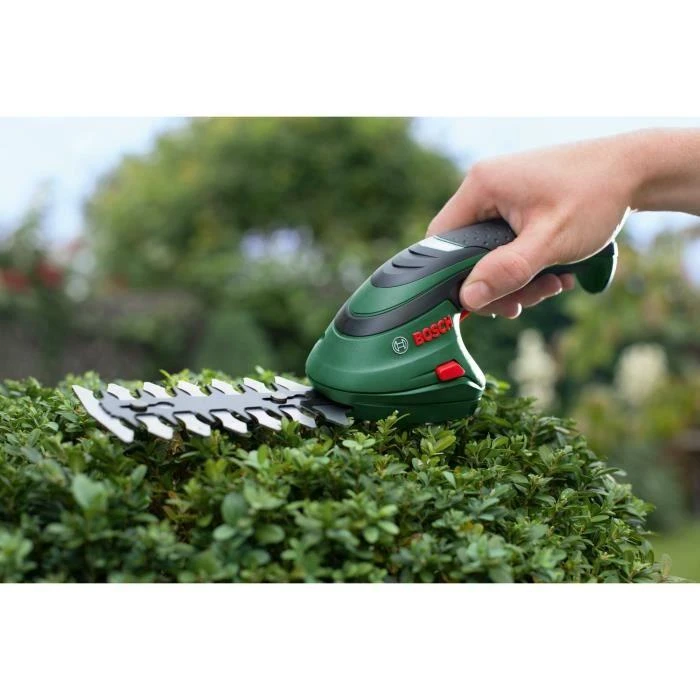 Krūmų ir žolės akumuliatorinių žirklių rinkinys Bosch Isio