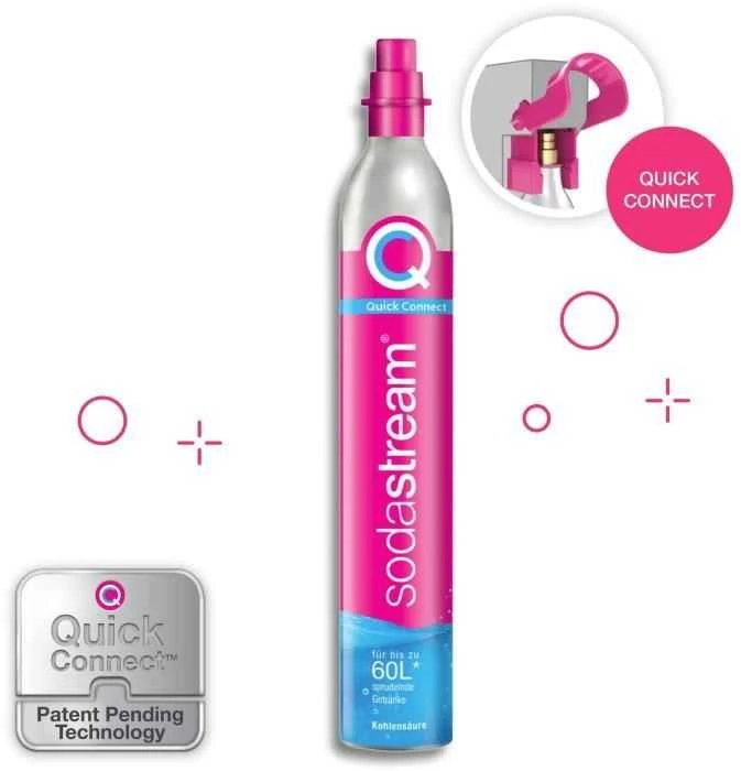 SodaStream Quick Connect CO2 angliarūgštės cilindras 60L, rožinis