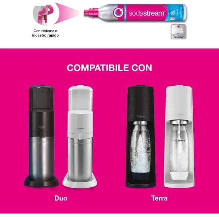 SodaStream Quick Connect CO2 angliarūgštės cilindras 60L, rožinis