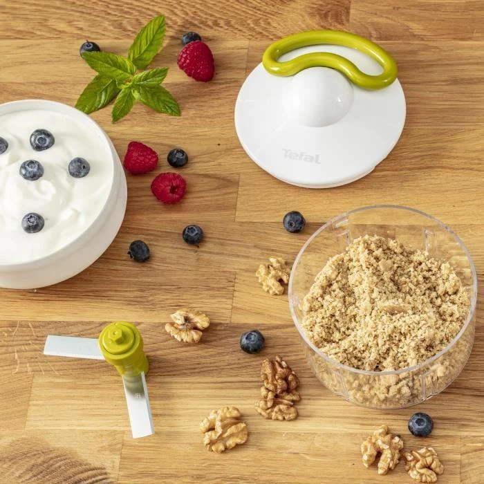 Tefal K13304 rankinė maisto pjaustyklė Žalia, Permatomas, Balta