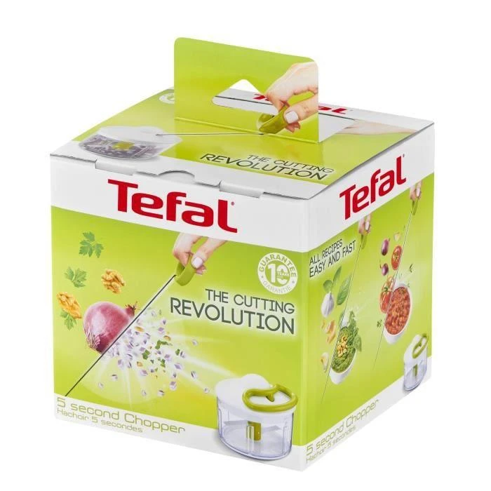 Tefal K13304 rankinė maisto pjaustyklė Žalia, Permatomas, Balta