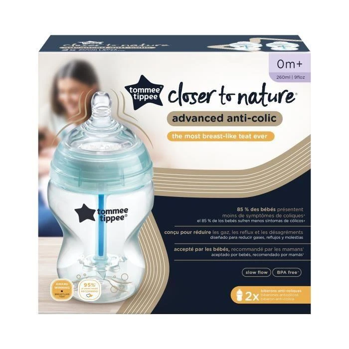 TOMMEE TIPPEE buteliukai ANTI-COLIC, 260 ml, 2 vnt., 42252586