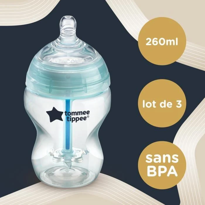 Tommee Tippee TOMMEE TIPPE buteliukas ADVANCED ANTI-COLIC, 260 ml, 3 vnt., 422746