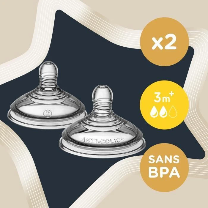 TOMMEE TIPPEE žindukai vidutinės srovės ANTI-COLIC, 2 vnt., 42112853