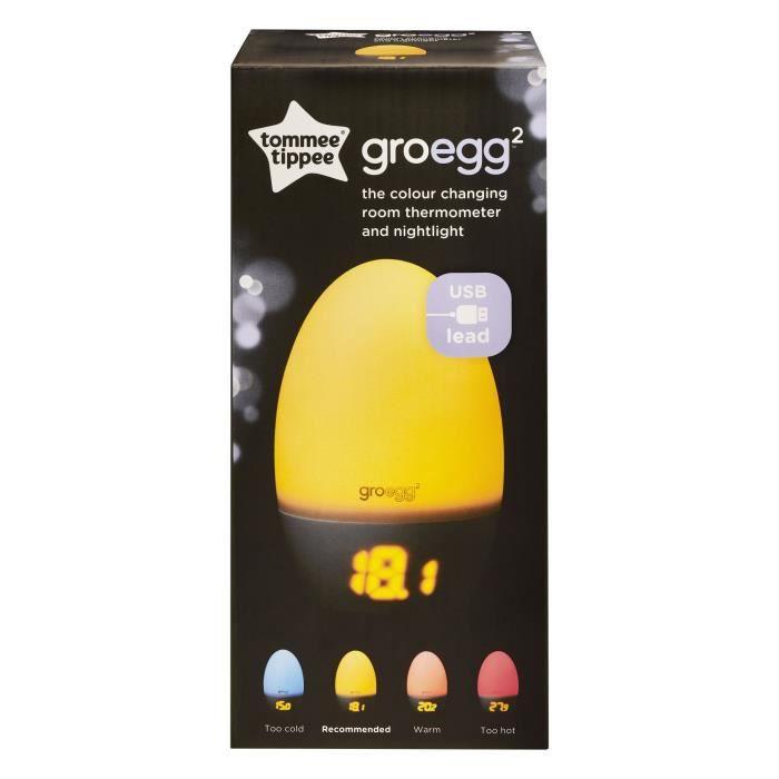 TOMMEE TIPPEE spalvą keičiantis kambario termometras ir naktinė lemputė GROEGG2, USB-Powered, 0 m+, multicolour, 491353
