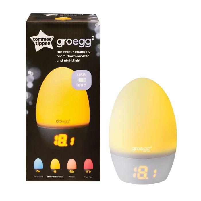 TOMMEE TIPPEE spalvą keičiantis kambario termometras ir naktinė lemputė GROEGG2, USB-Powered, 0 m+, multicolour, 491353