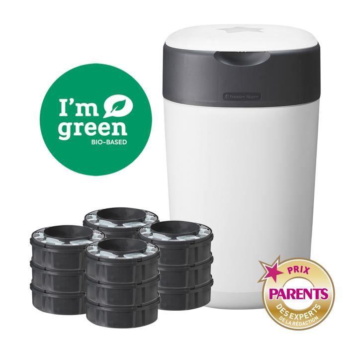 TOMMEE TIPPEE TWIST AND CLICK ADVANCED SAUSKELNIŲ KONTEINERIO IR 12 VNT. KASEČIŲ RINKINYS, Baltas