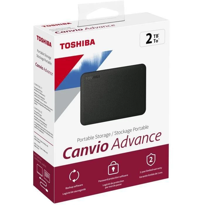 Išorinis kietasis diskas TOSHIBA Canvio Advance, juodas, 2TB