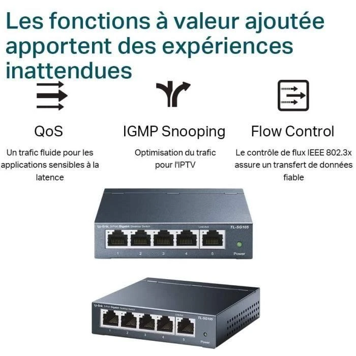 Šakotuvas Komutatorius TP-LINK, 5-port, metalinis korpusas, juodas / TL-SG105