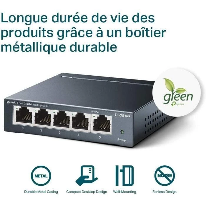 Šakotuvas Komutatorius TP-LINK, 5-port, metalinis korpusas, juodas / TL-SG105