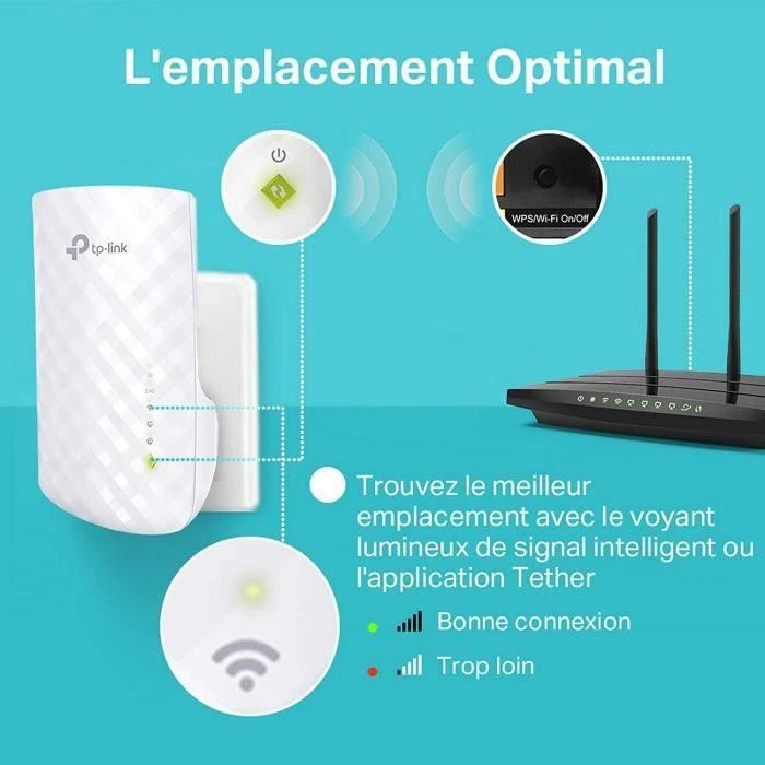 Belaidžio Wi-Fi ryšio stiprintuvas TP-Link RE200