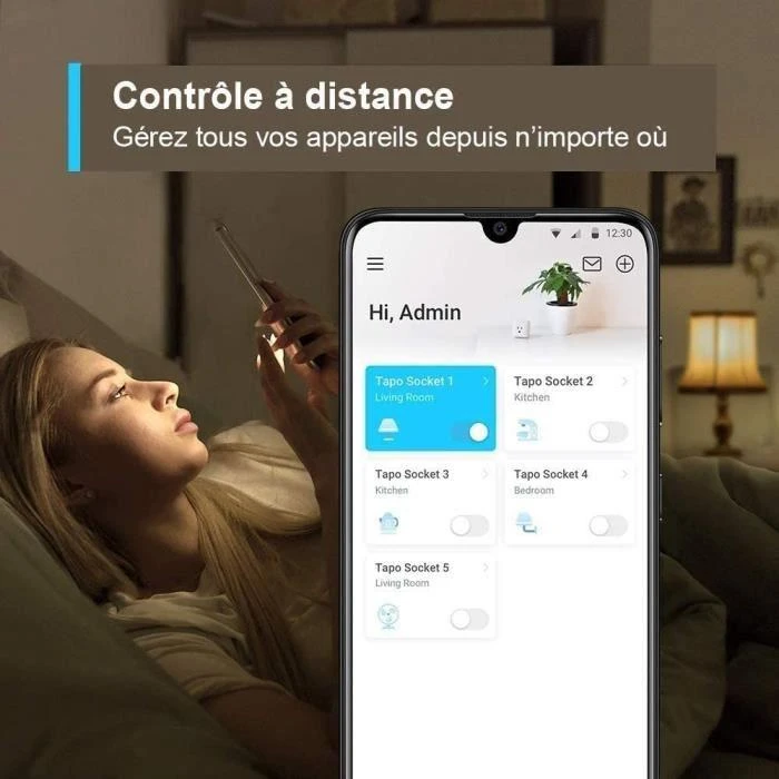 TP-Link Tapo P100 (1 pakuotė) išmanusis WiFi mini lizdas (2300 W, 10 A, 2,4 GHz, BT)