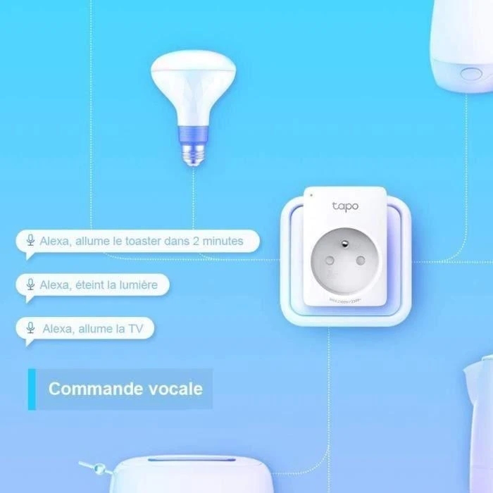 TP-Link Tapo P100 (1 pakuotė) išmanusis WiFi mini lizdas (2300 W, 10 A, 2,4 GHz, BT)