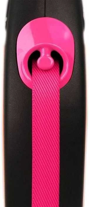 FLEXI New Neon Tape rožinis pavadėlis S-5m iki 15kg