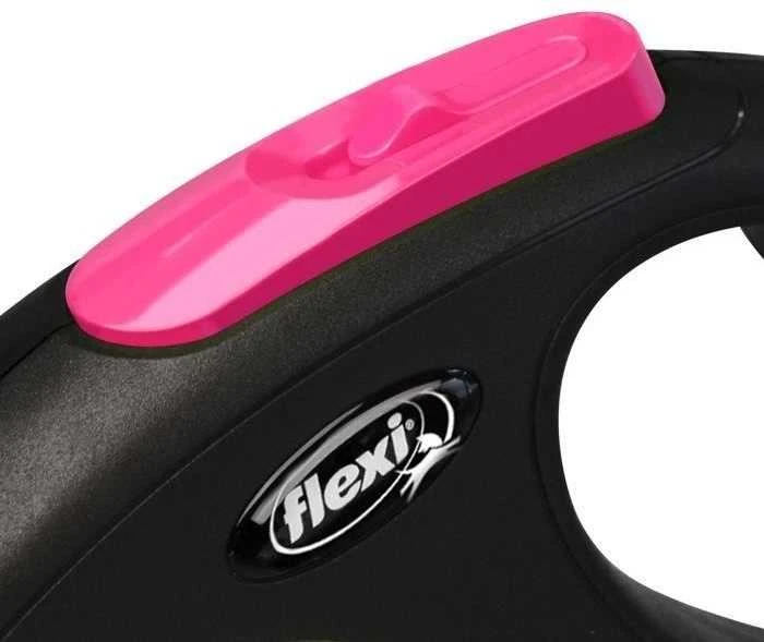 FLEXI New Neon Tape rožinis pavadėlis S-5m iki 15kg