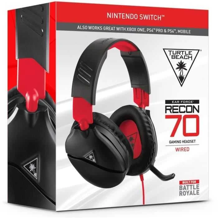 Žaidimų ausinės Turtle Beach Recon 70, skirta Nintendo Switch, Juoda-raudona