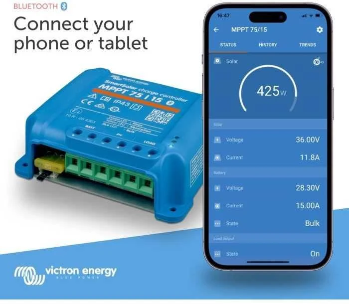 Victron Energy Saulės energijos įkrovimo valdiklis SmartSolar MPPT 75/15