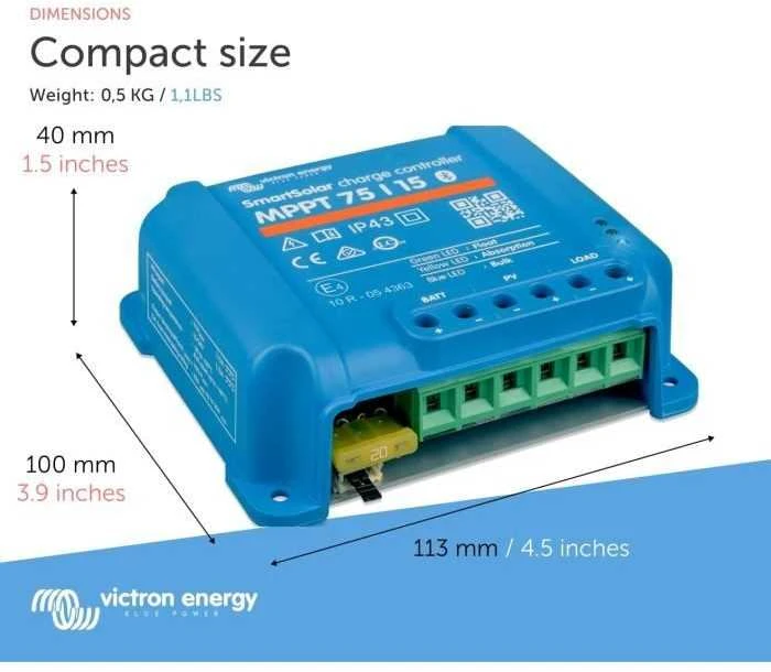 Victron Energy Saulės energijos įkrovimo valdiklis SmartSolar MPPT 75/15