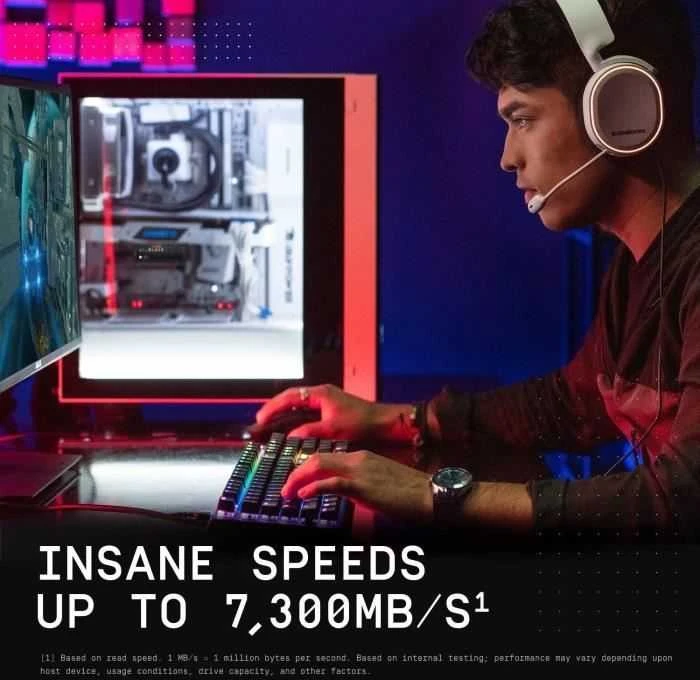 WD Juodas 1TB SN850X NVMe SSD itin greitas PCIe Gen4 x4 M.2 su vidiniu radiatoriumi, vienoje pakuotėje, maitinamas „SANDISK“