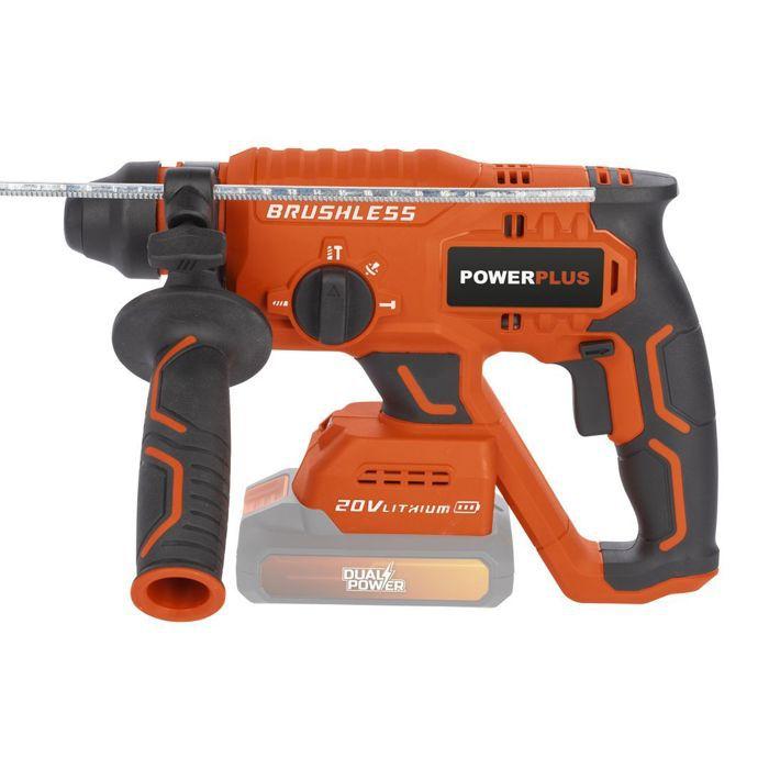 POWERPLUS Wireless prank hammer 20V 3J SDS -Plus Brushless + 5 Accessories - Dual Power Powdp15630 - Delivered without battery or charger