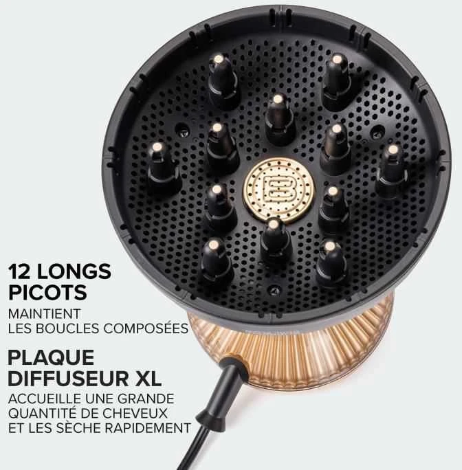 Plaukų džiovintuvas XL Ceramic Hot Air Diffuser - Bellissima - Diffon Supreme Argan Oil For Skirtas garbanotiems plaukams Hair - 2 Speeds 3 Temperatures