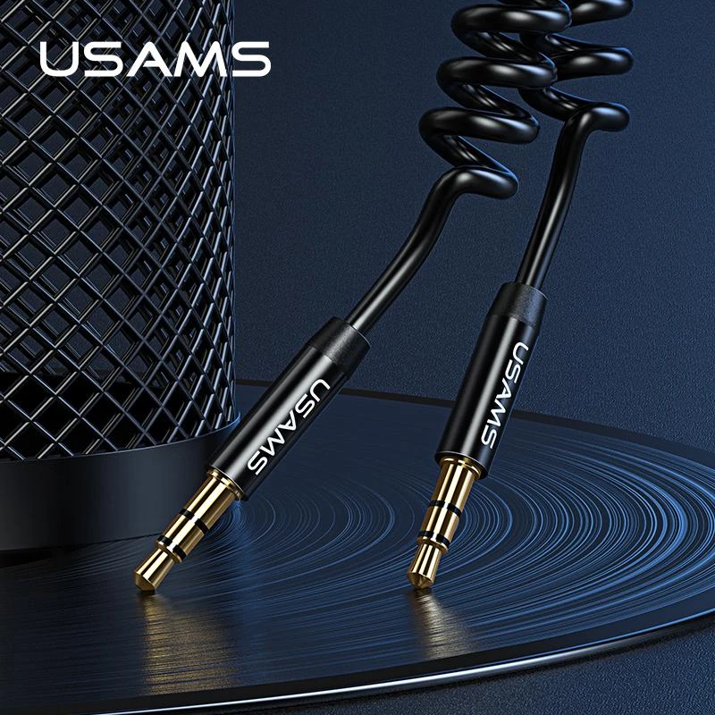 USAMS 3.5mm audio 1.2m laidas, Juodas