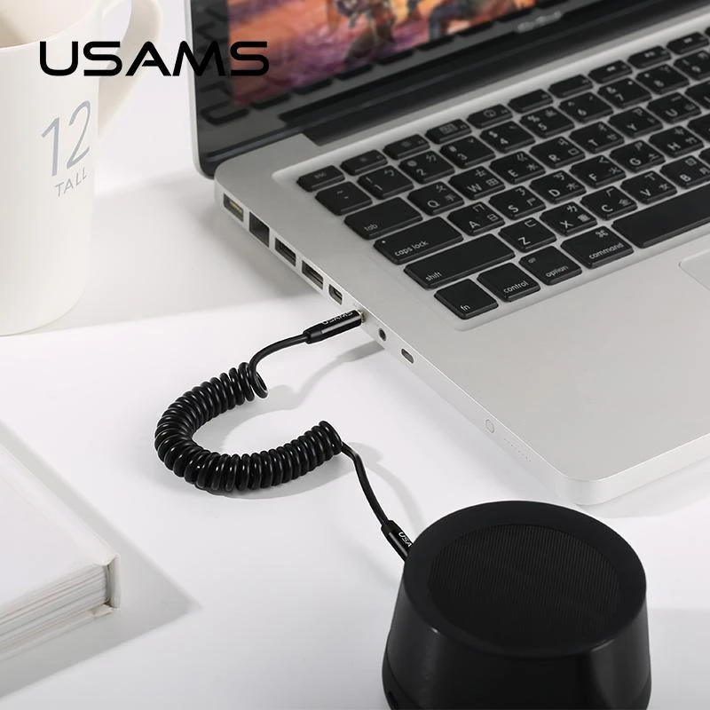 USAMS 3.5mm audio 1.2m laidas, Juodas