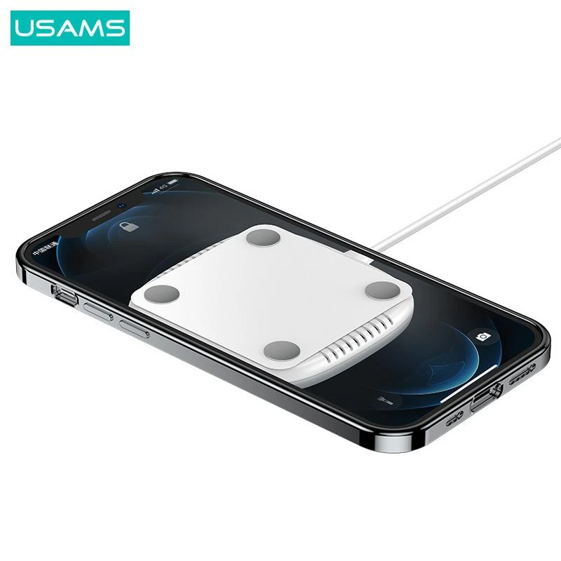 USAMS belaidis magnetinis įkroviklis 15W, Baltas