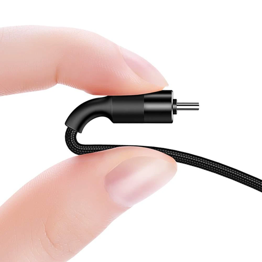 USAMS U5 USB-C 2A krovimo ir informacijos perdavimo laidas, Juoda/Raudona