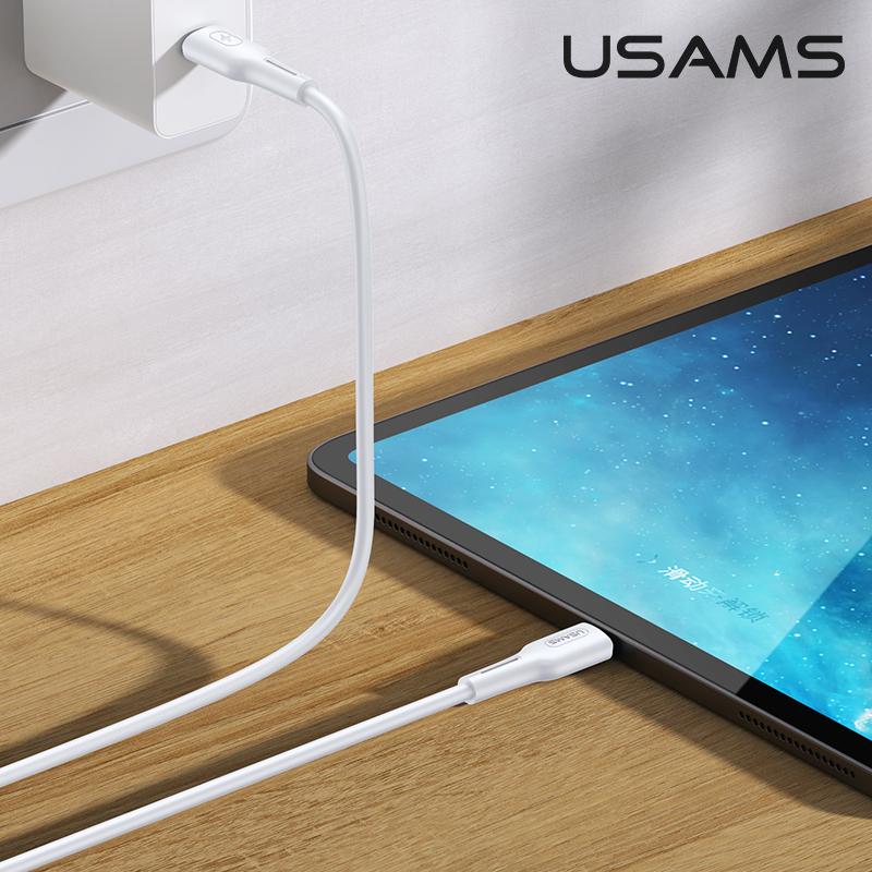 USAMS U43 USB-C į lightning greito įkrovimo laidas 30W, Juodas