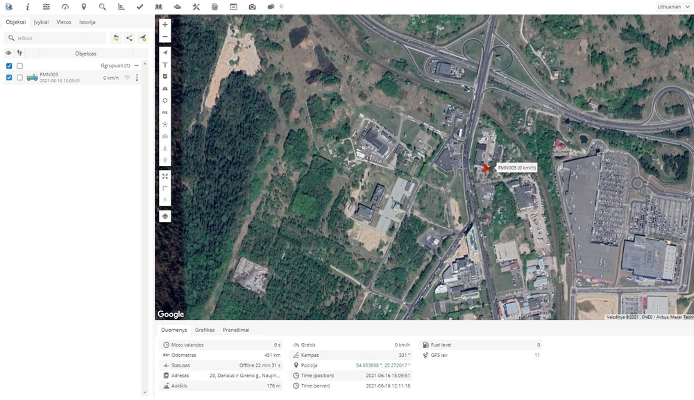 FMB003 2G TELTONIKA OBD GPS SEKLYS, Serveris : Nepridėti, SIM kortelė: Nepridėti