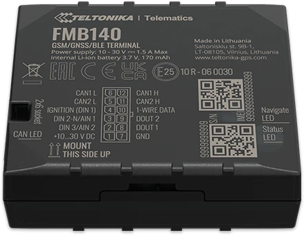 FMB140 2G TELTONIKA GPS SEKLYS, SIM kortelė: Nepridėti, Serveris : Nepridėti