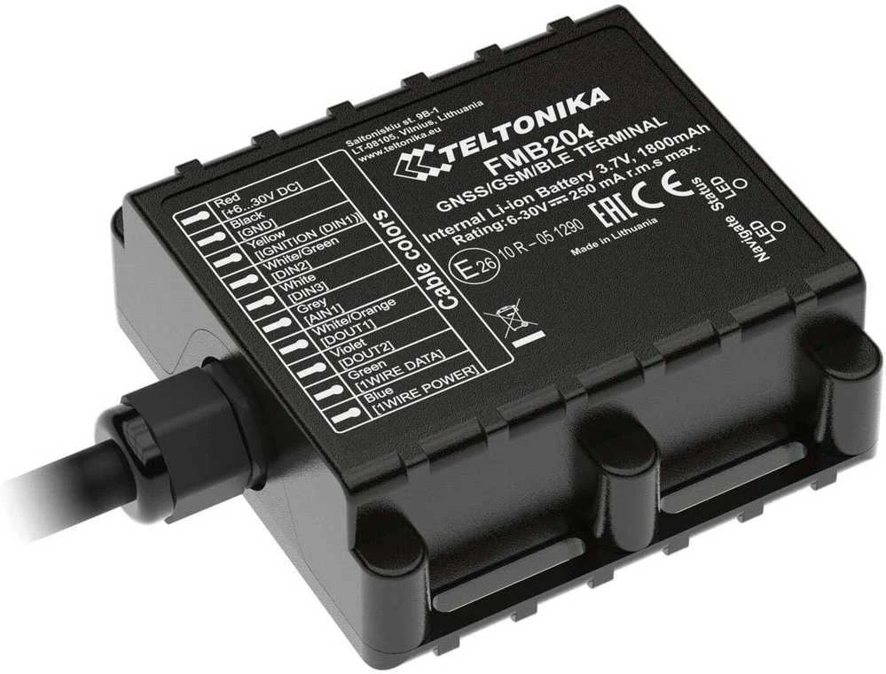 FMB204 2G Teltonika Itin atsparus drėgmei GPS seklys, SIM kortelė: SIM Kortelė (metinis mokestis +24 Eur), Serveris : Nepridėti