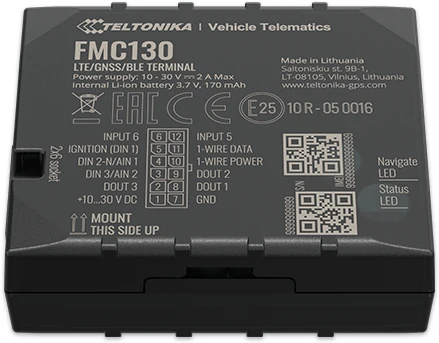Maršrutizatorius „TELTONIKA TELEMATICS FMC130“ PAŽANGUS 4G LTE 1 KAT. SEKIMO ĮRENGINYS SU LANKSČIAIS ĮĖJIMAIS