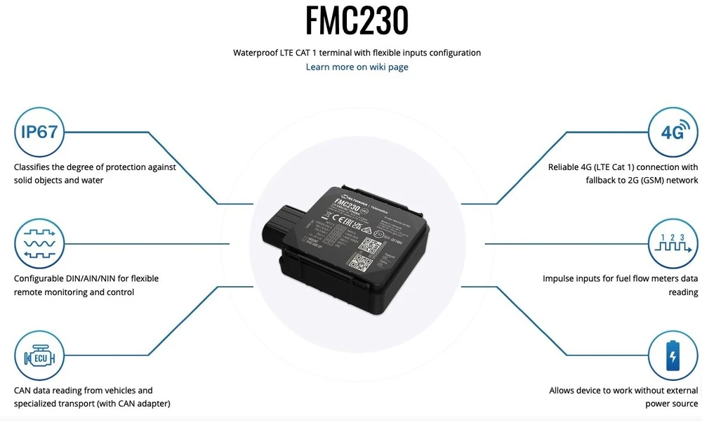 FMC230 TELTONIKA 4G GPS SEKLYS, SIM kortelė: Nepridėti, Serveris : Nepridėti