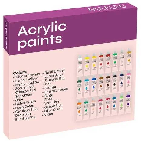 Acrylic paints 24pcs.- 12ml. Maaleo 20363