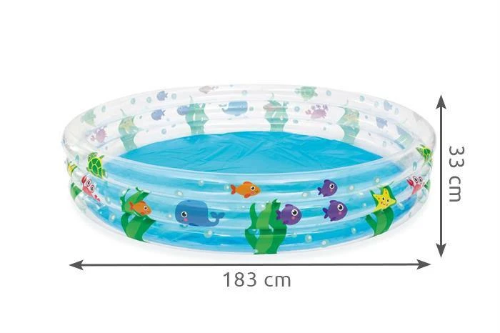 Bestway® vaikiškas pripučiamas baseinas Deep Dive Ø 183 x 33 cm, apvalus