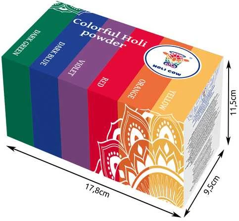 Holi Cow Spalvinga Holi pudra - rinkinys 6x100g