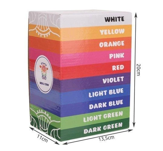 Holi Cow Spalvinga Holi pudra - rinkinys 10x100g