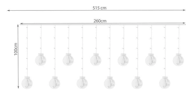 Iso Trade Šviesos užuolaida 108LED - šiltai balta 31V KŚ11346