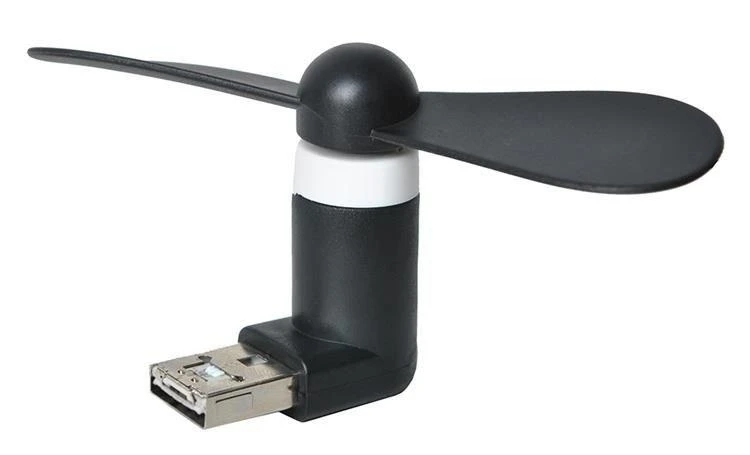 Iso Trade Ventiliatorius 2in1 USB/microUSB juodos spalvos