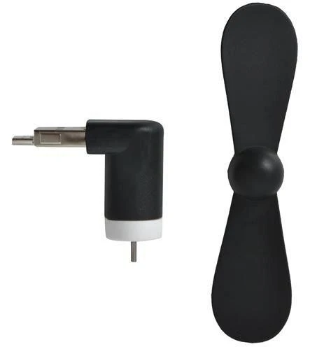 Iso Trade Ventiliatorius 2in1 USB/microUSB juodos spalvos