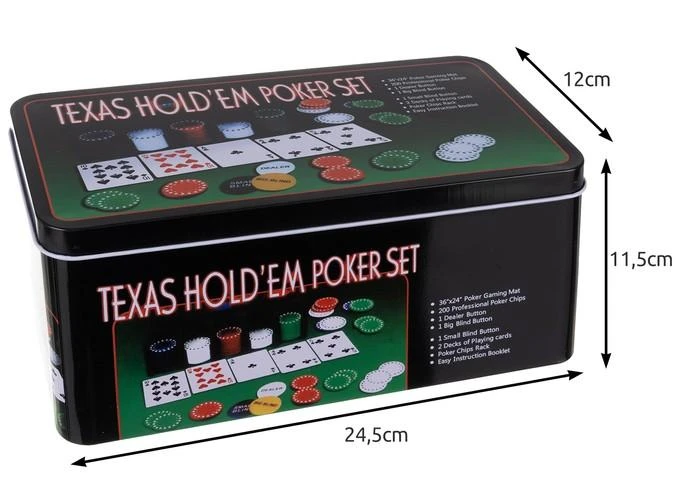 Iso Trade Pokerio rinkinys dėžutėje, 200 žėtonų
