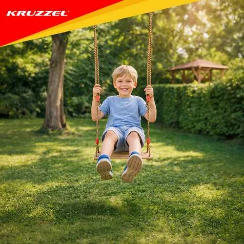 Kruzzel Vienvietės medinės sūpynės Fun