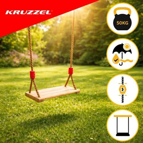 Kruzzel Vienvietės medinės sūpynės Fun