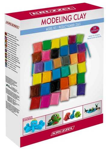 Kruzzel MAGICAL Plastilino SENSO MOLIO POLIMERIO PUTO formelė VAIKAMS 36 vnt.