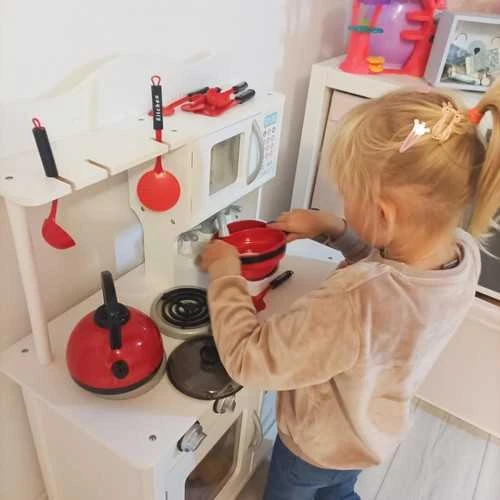 Kruzzel Vaikiškų puodų rinkinys, 13 dalių, raudona sp.