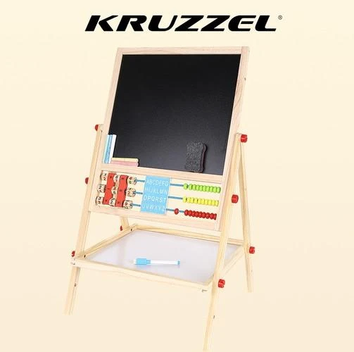 Kruzzel Lavinamoji skaičių ir raidžių dvipusė medinė lenta