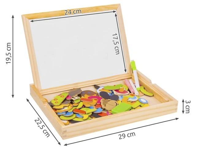 Kruzzel Magnetinė ir kreidinė lenta su magnetukais 3101